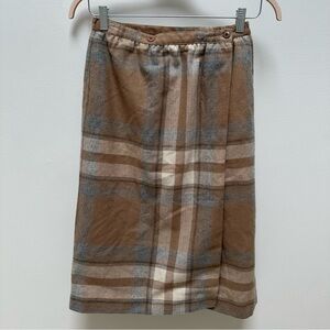 Vintage Brown and Gray Plaid Pencil Skirt